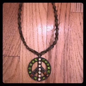 Peace Sign stone necklace